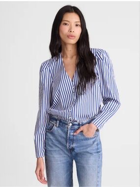 NWT Madewell (M) stacked button poplin shirt